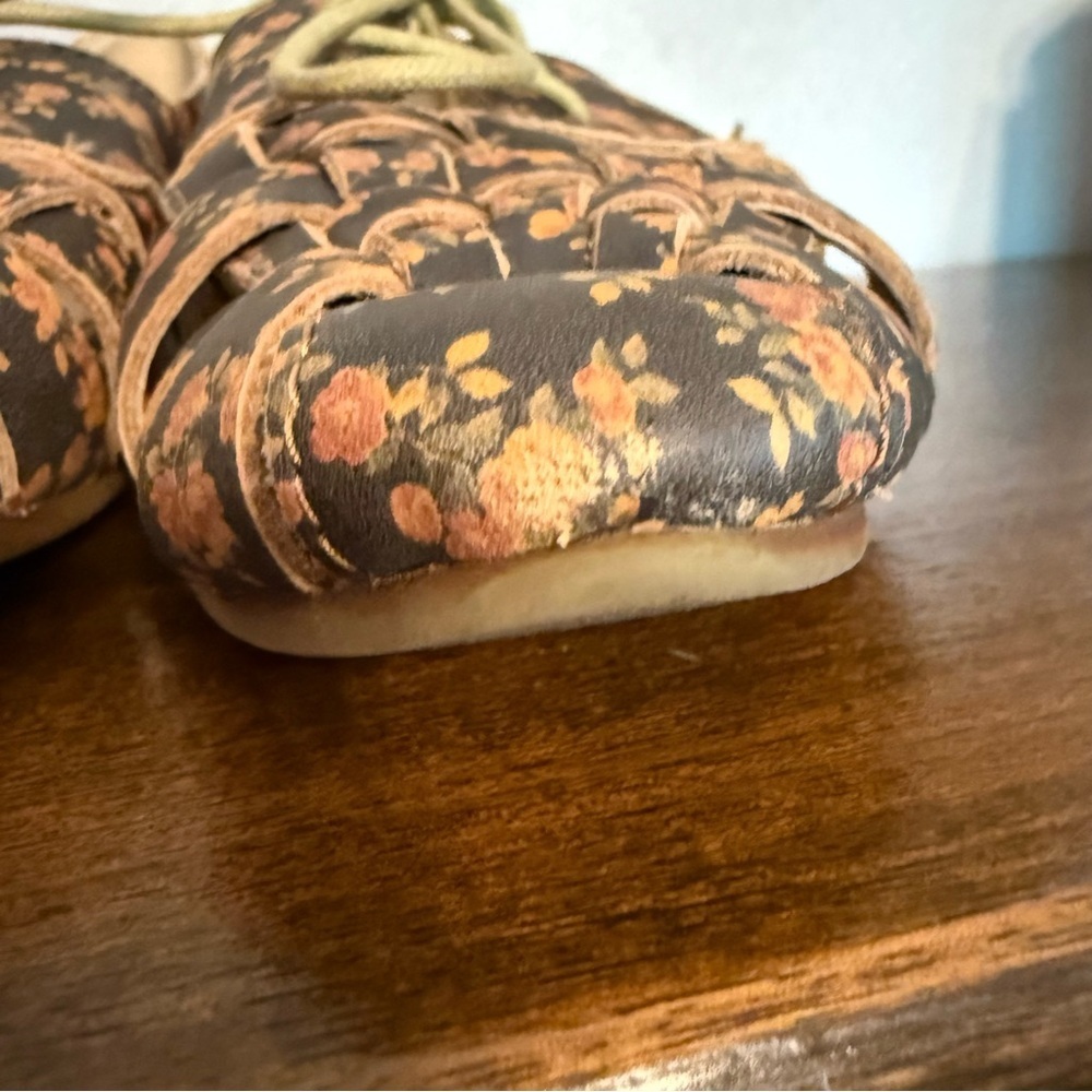 Latigo Floral Jingle Brown Lace-Up Leather Women's Shoes Size 8 - Picture 10 of 16